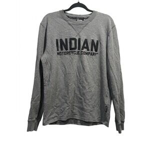 Indian Motorcycle Company Mens Gray Embroidered Logo Sweatshirt Medium P627758